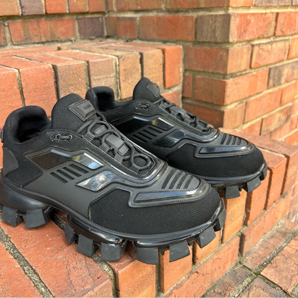 Prada Black Men's Chunky Trail-Style Sneakers - Picture 8 of 13